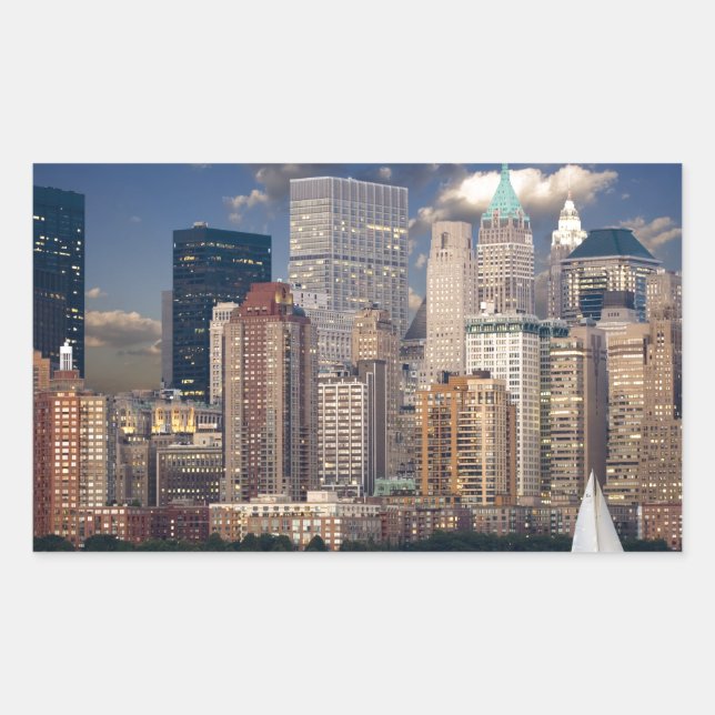 Pegatina Rectangular Nueva York (Anverso)