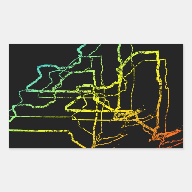 Pegatina Rectangular nueva york chill blur (Anverso)