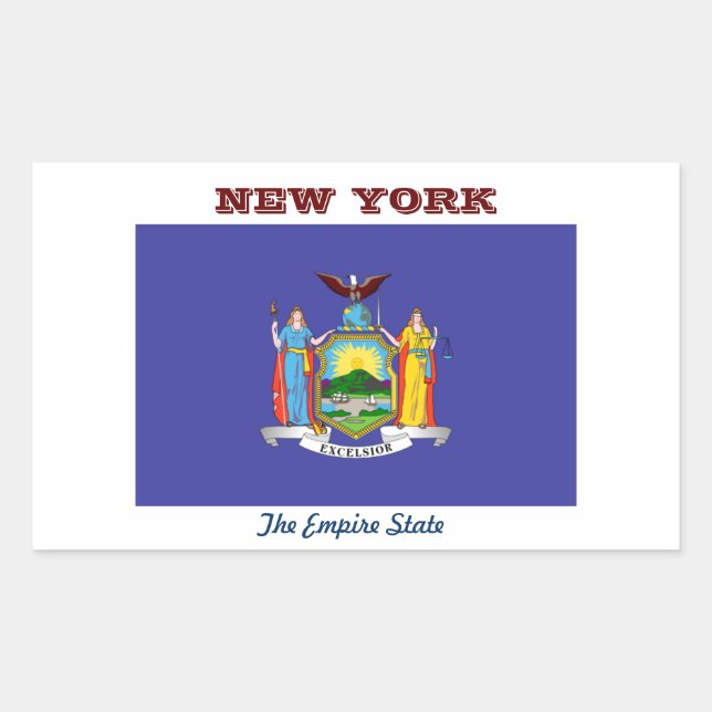Pegatina Rectangular Nueva York, El Estado Imperial (Anverso)
