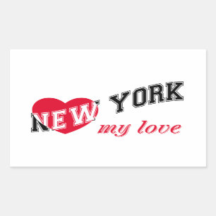 Pegatina Rectangular Nueva York mi amor