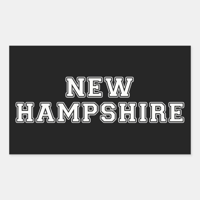 Pegatina Rectangular Nuevo Hampshire (Anverso)