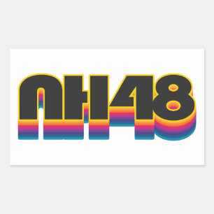 Pegatina Rectangular Nuevo Hampshire 48 Arcoiris