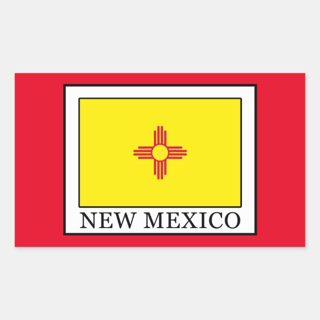 Pegatina Rectangular Nuevo México (Anverso)