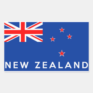 Pegatina Rectangular nuevo nombre de símbolo de marca de país de zeland