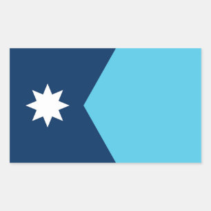 Pegatina Rectangular nuevo símbolo de bandera del estado de Minnesota E