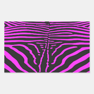Pegatina Rectangular Nuevos accesorios de impresión de cebra negra rosa