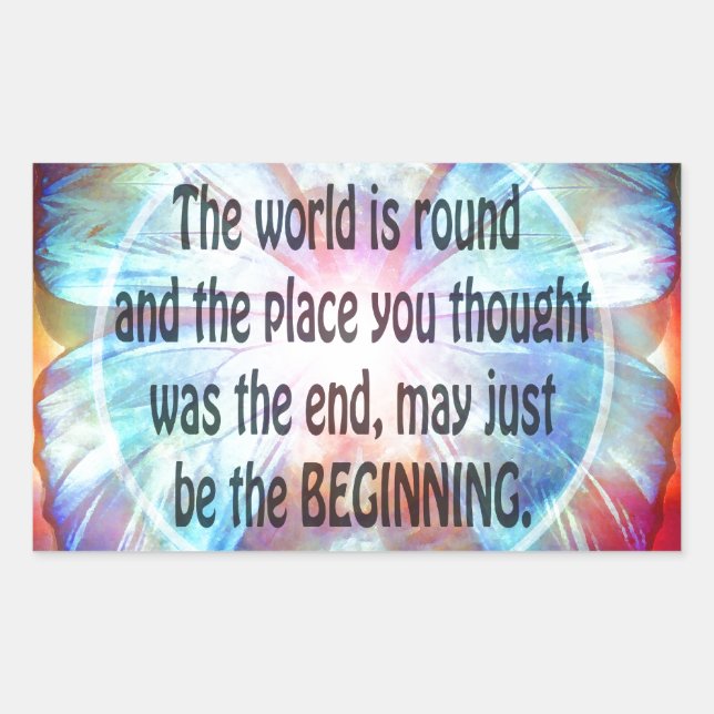 Pegatina Rectangular Nunca dé para arriba (Anverso)