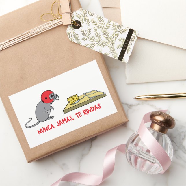 Pegatina Rectangular Nunca jamas te rindas (Regalar)