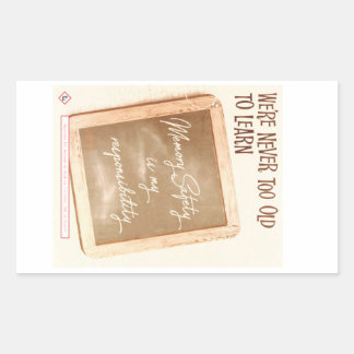 Pegatina Rectangular Nunca somos demasiado mayores para aprender pegati