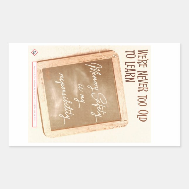 Pegatina Rectangular Nunca somos demasiado mayores para aprender pegati (Anverso)