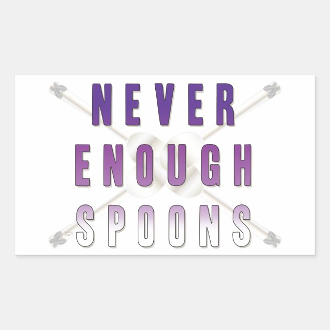 Pegatina Rectangular Nunca suficientes cucharas (Anverso)