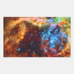 Pegatina Rectangular Nursera estelar R136 en la Nebulosa de Tarantula