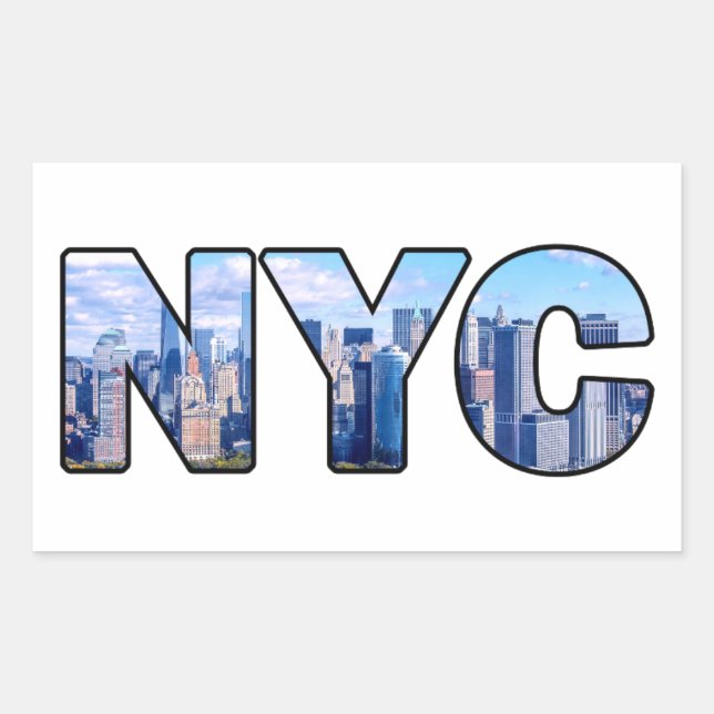 PEGATINA RECTANGULAR NYC (Anverso)