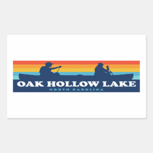 Pegatina Rectangular Oak Hollow Lake North Carolina Canoe