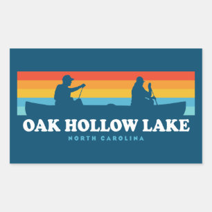 Pegatina Rectangular Oak Hollow Lake North Carolina Canoe