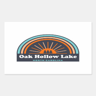 Pegatina Rectangular Oak Hollow Lake North Carolina Rainbow