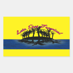 Pegatina Rectangular Oasis tropical: Seamos tropicales