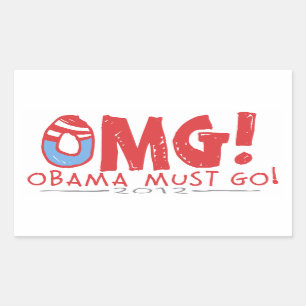 Pegatina Rectangular Obama debe ir 2012