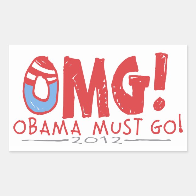 Pegatina Rectangular Obama debe irse en 2012 (Anverso)