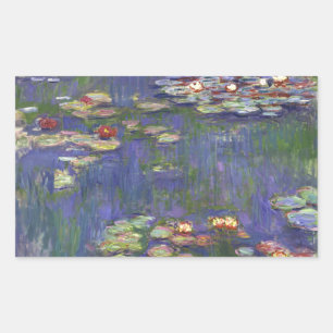Pegatina Rectangular Obras maestras de nenúfares de Monet