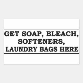 Pegatina Rectangular 'Obtener artículos de lavandería aquí' Superposici