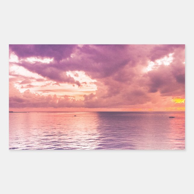 Pegatina Rectangular Ocean Sunset Inspirador (Anverso)