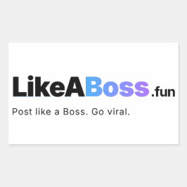 Pegatina Rectangular Official LikeABoss.fun Logo Sticker 