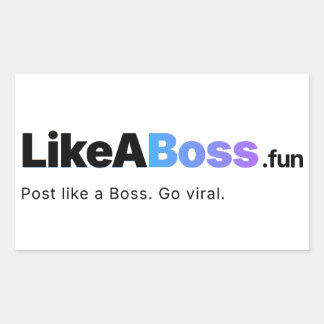 Pegatina Rectangular Official LikeABoss.fun Logo Sticker 