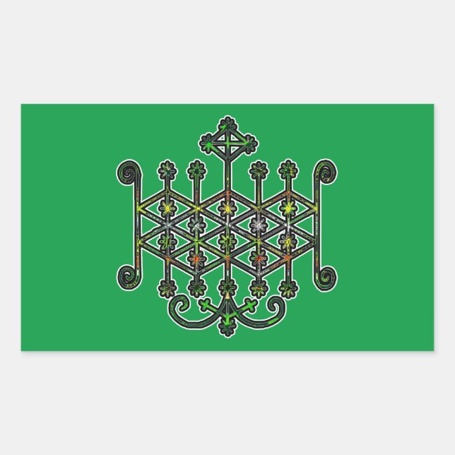 Pegatina Rectangular Ogun Veve Sigil (Anverso)
