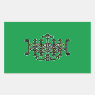 Pegatina Rectangular Ogun Veve Sigil