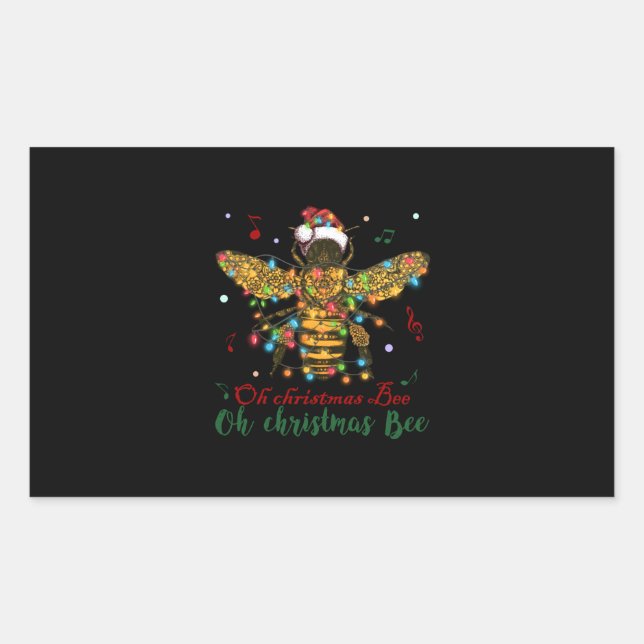 Pegatina Rectangular Oh Navidades Bee | Oh Navidades Bee (Anverso)