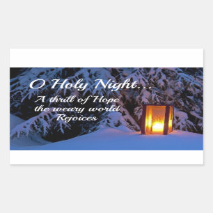 Pegatina Rectangular "Oh Santa Noche" queridos Navidades Carol