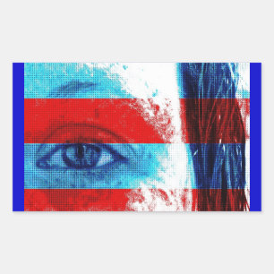 Pegatina Rectangular Ojos de América