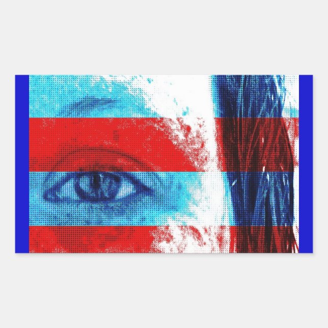 Pegatina Rectangular Ojos de América (Anverso)