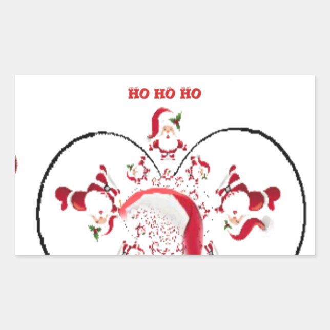 Pegatina Rectangular ¡Oki Dokie Santa! (Anverso)