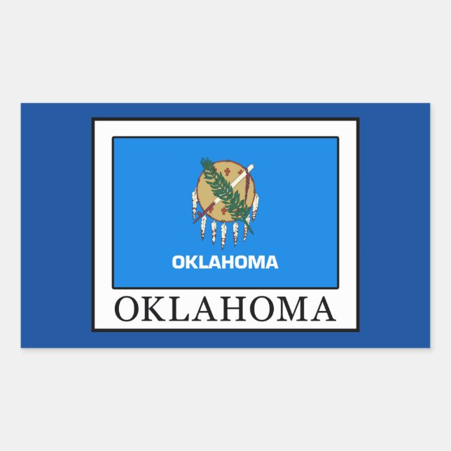 Pegatina Rectangular Oklahoma (Anverso)