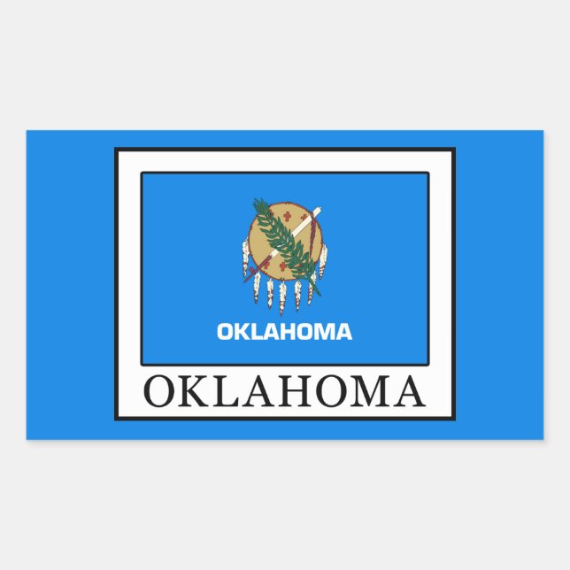 Pegatina Rectangular Oklahoma (Anverso)