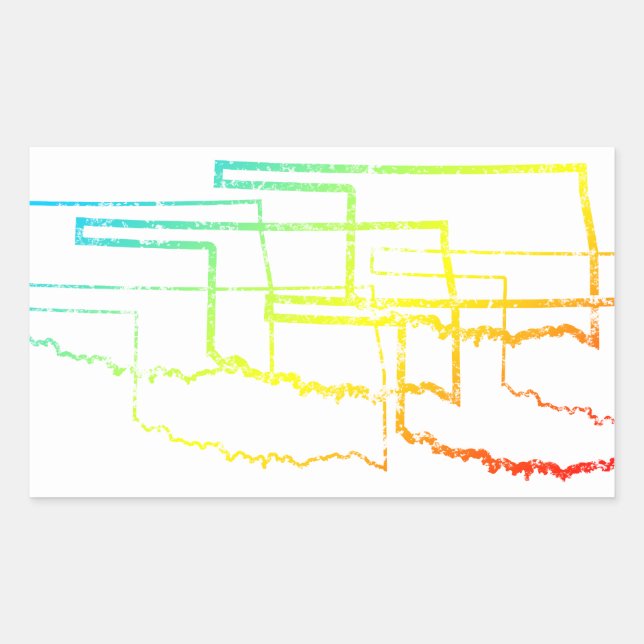 Pegatina Rectangular oklahoma chill blur (Anverso)