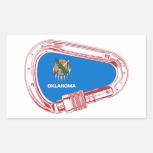 Pegatina Rectangular Oklahoma Climbing Carabiner