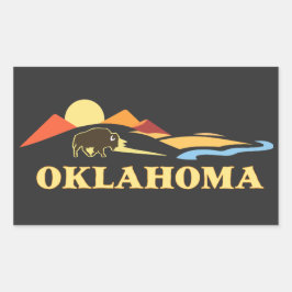 Pegatina Rectangular Oklahoma Estados Unidos de América