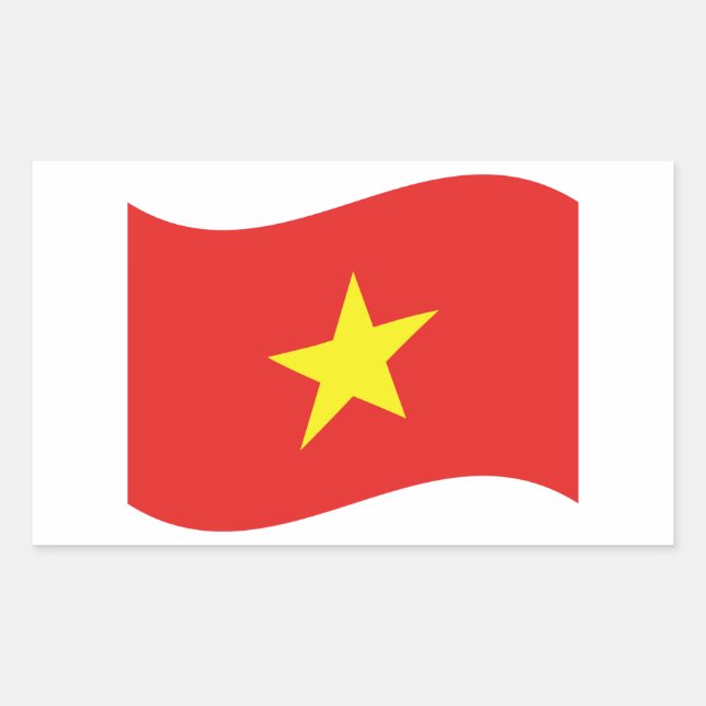 Pegatina Rectangular Ola de bandera de Vietnam (Anverso)