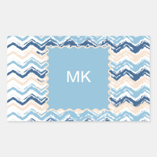 Pegatina Rectangular Olas oceánicas Chevron