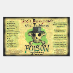 Pegatina Rectangular Old-fashioned Poison Sticker de tío Demogorgon