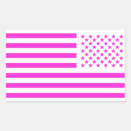 Pegatina Rectangular Old Glory Pink 