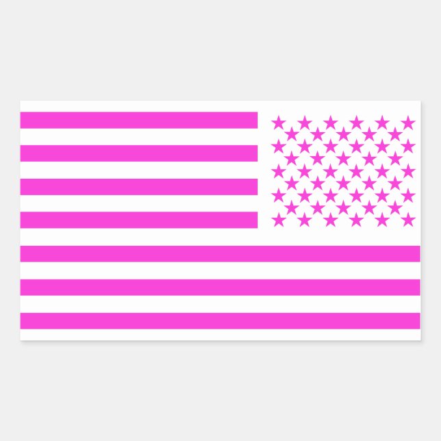 Pegatina Rectangular Old Glory Pink  (Anverso)