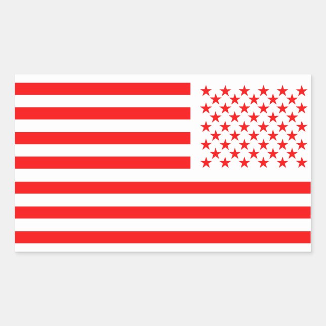 Pegatina Rectangular Old Glory Red  (Anverso)
