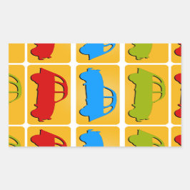 Pegatina Rectangular Oldtimer 2cv Ente Ampel