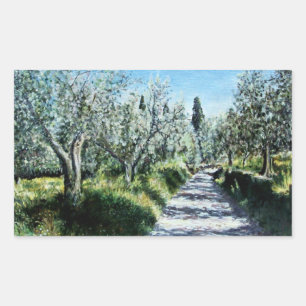 PEGATINA RECTANGULAR OLIVOS DE TOSCANA