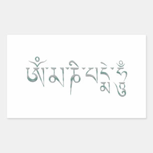 Pegatina Rectangular Om Mani Padme Hum