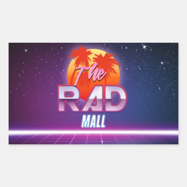 Pegatina Rectangular Onda de la alameda del Rad "pegatinas de 2" de los (Anverso)